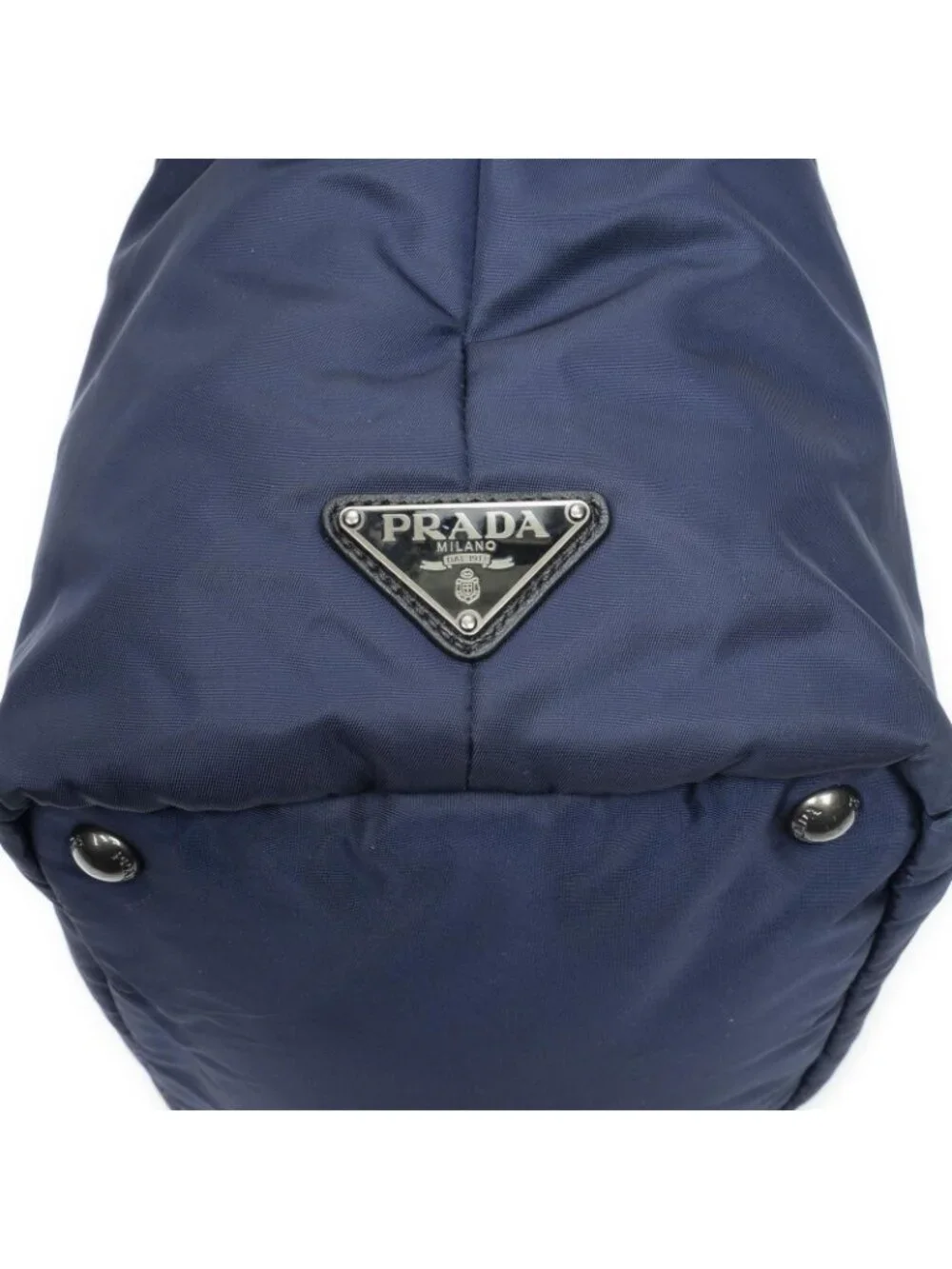Prada Small Reversible Tote Bag Navy Black Nylon Canvas
